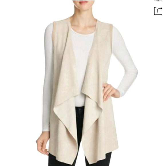 Calvin Klein Jackets & Blazers - Calvin Klein Beige Taupe Assymetrical Waterfall Suede and Knit Vest